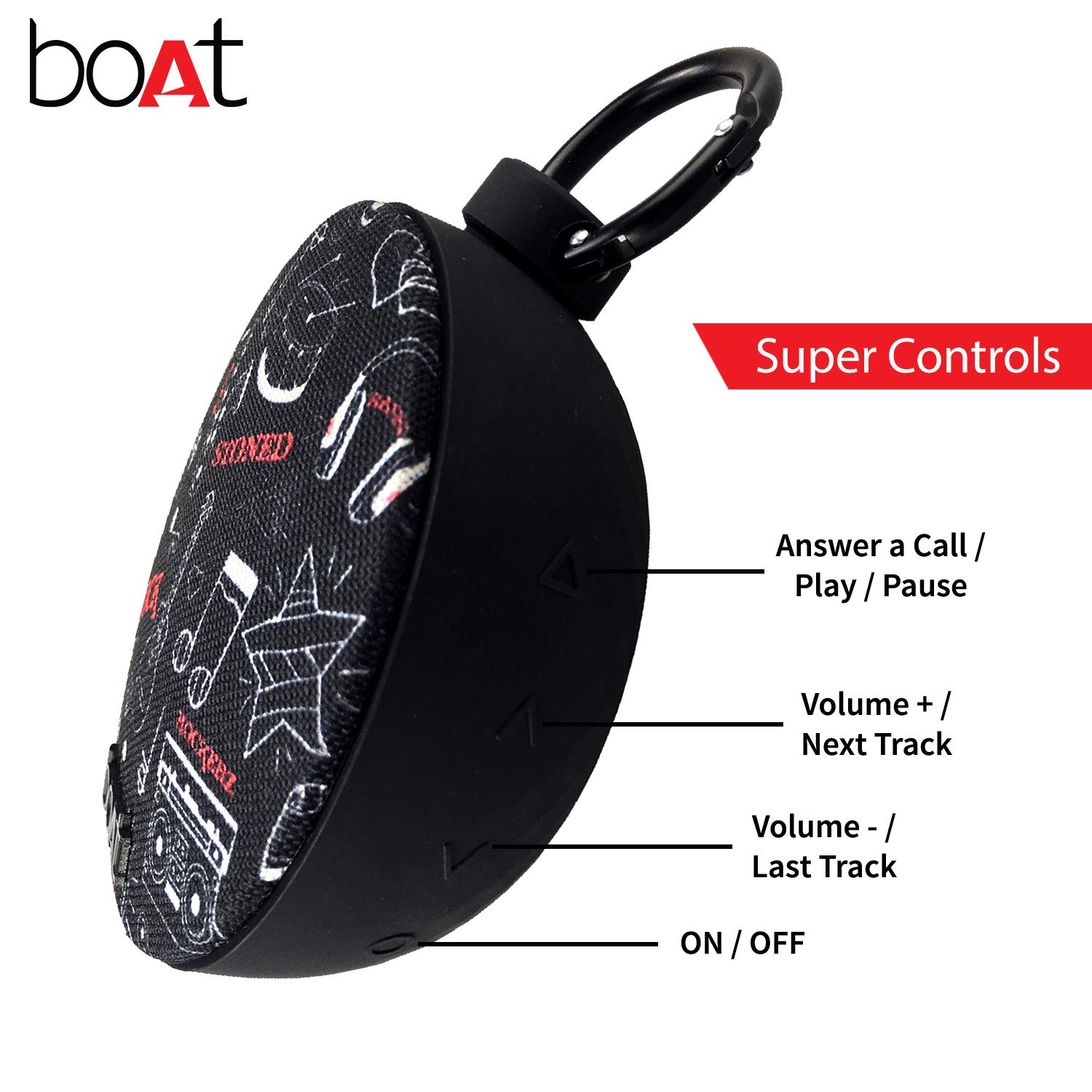 Boat Stone 260 Portable Wireless 4W Speaker with Power Bass, Bluetooth