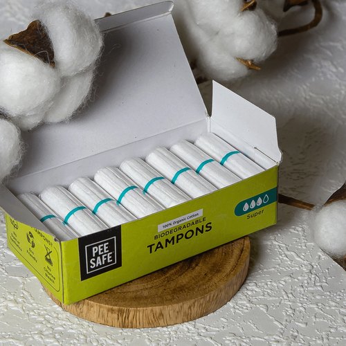 Pee Safe 100 Organic Cotton Tampon, Regular Tampons Doctor Azha Pasa