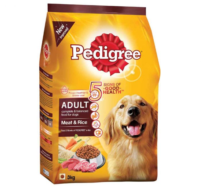 Pedigree Adult Dry Dog/Pet Food, Meat & Rice, 10kg Pack