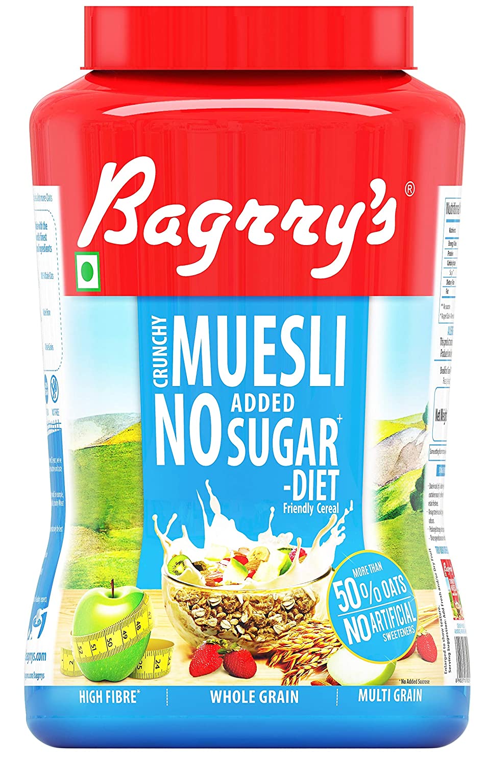 Bagrrys Crunchy Muesli, No Added Sugar, 1kg x 12pcs  @ Nu. 515