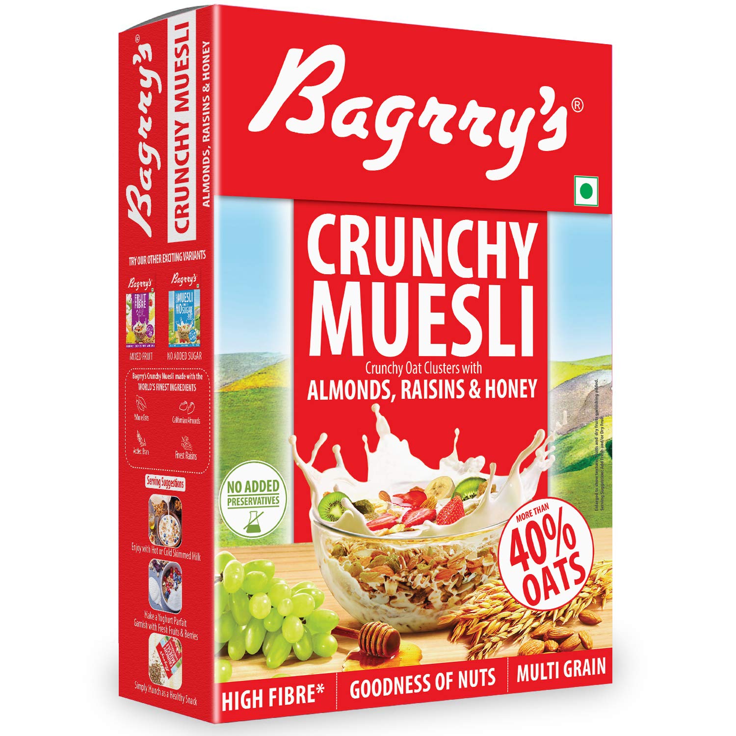 Bagrrys Crunchy Muesli, 500g x 20pcs @ Nu. 288