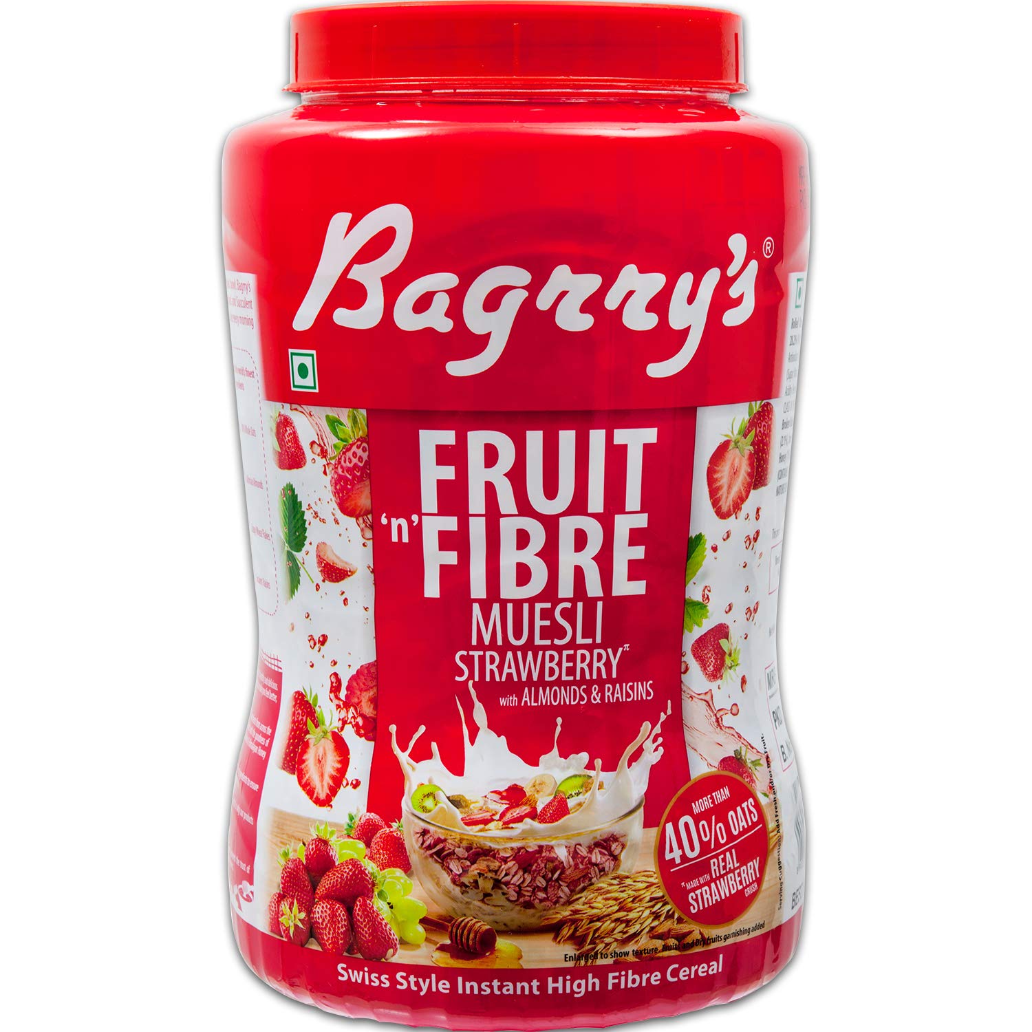 Bagrrys Fruit & Fibre, Strawberry, 1kg x 12pcs Nu. 515 Grocery Babu