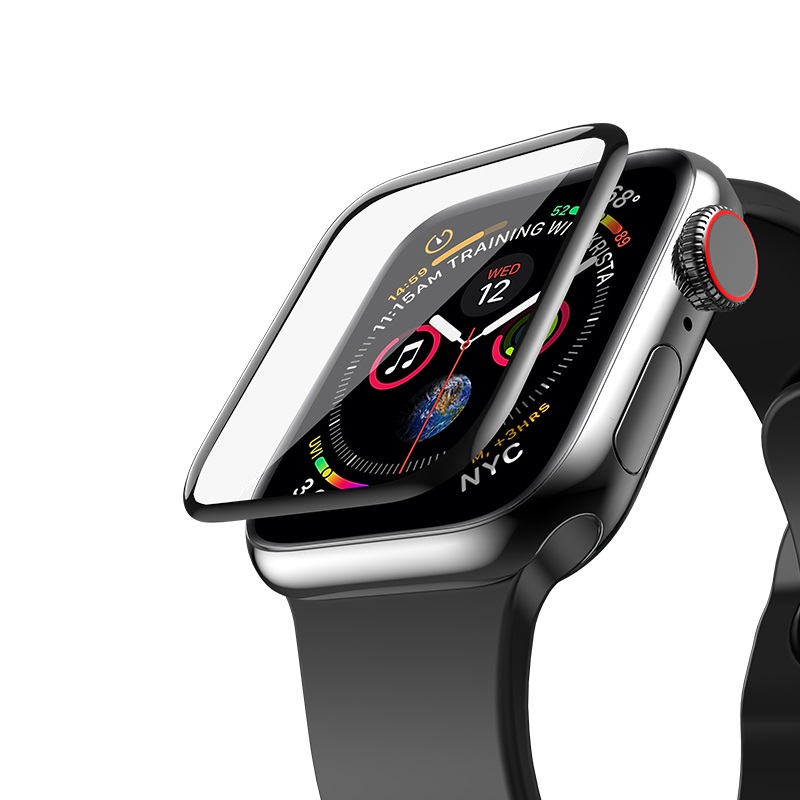 Hoco - Screen Protector for Apple Watch Series 4 Curved High-Definition Silk Screen Tempered Glass 40mm / 44mm Anti-fingerprint No Bubbles Attach 0.15mm Thickness
