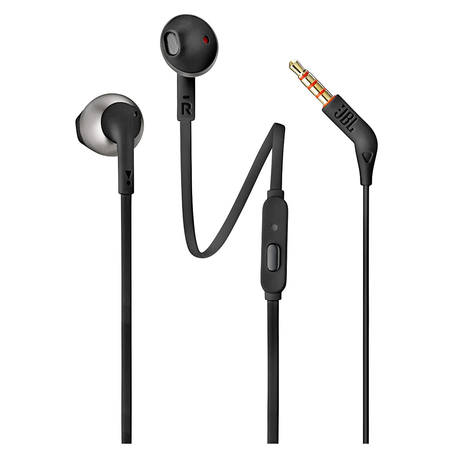 JBL Tune 205 Pure Bass Metal Earbud Headphones with Mic Black