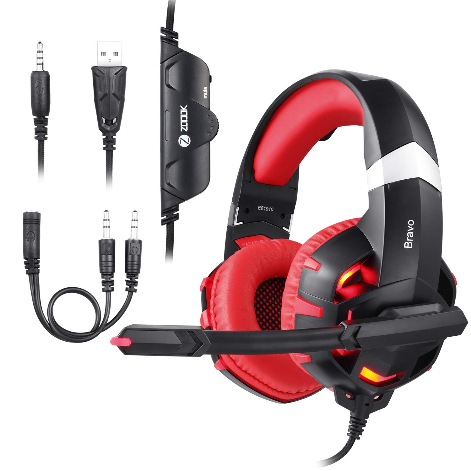 Zoook Rocker Bravo Gaming Headsets (Red/Black)