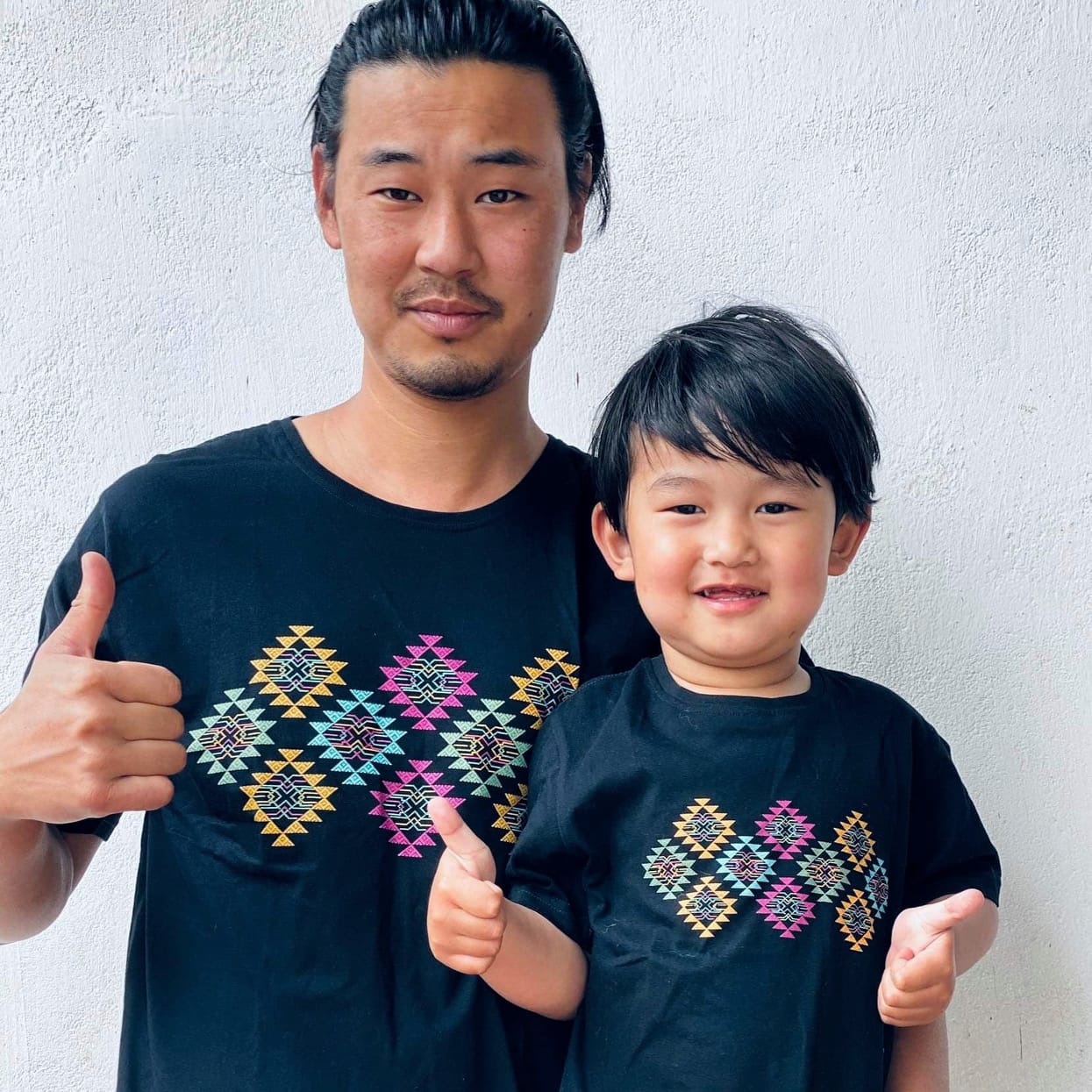 Karma Kora Kids T-Shirt Textile Inspired on Black Cotton T-Shirt (Unisex)