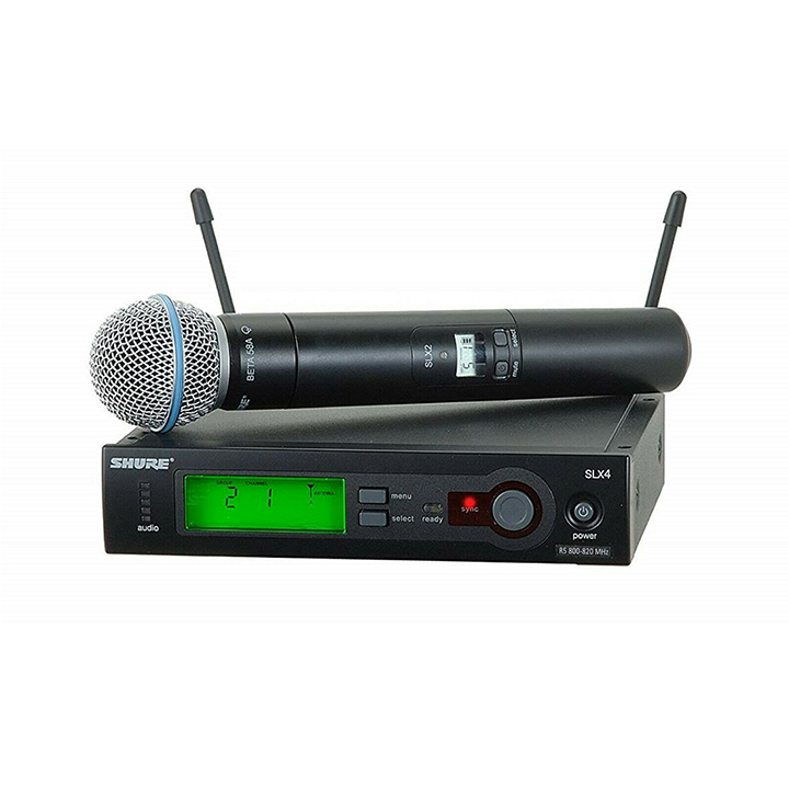 Shure SLX24/BETA58 Wireless Vocal System with Beta 58A Handheld Microphone, J3, Black