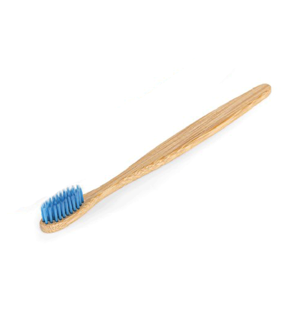 Biodegradable Bamboo Toothbrush C-Curve Handle - Blue