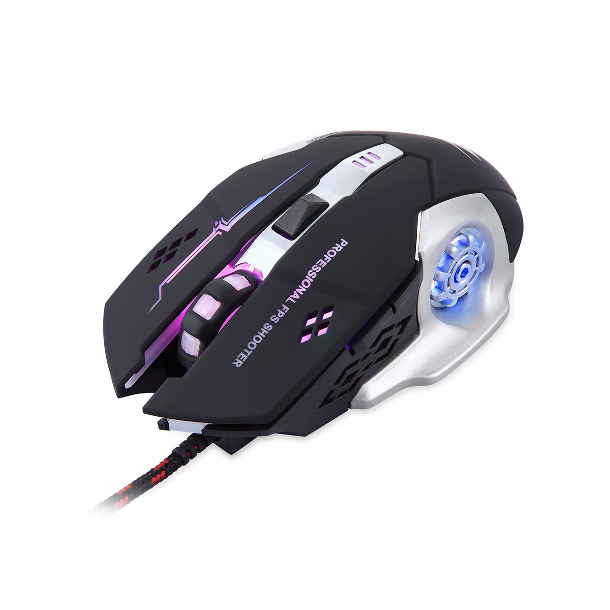 Zoook Bomber Gaming Mouse with 6 Programmable Buttons 3200 DPI Optical Sensor Ergonomic Mice Colorful LED Light for PC Computer Laptop (Wired)