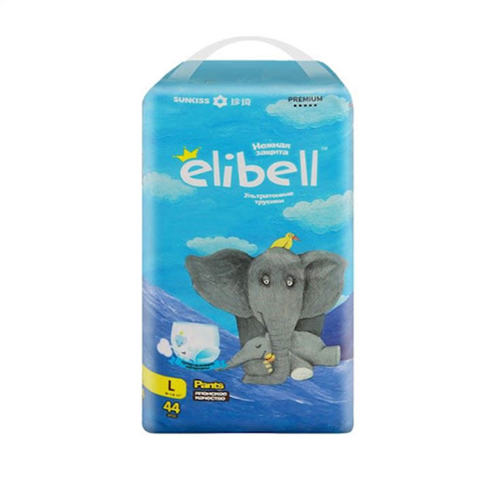 Elibell Baby Pants - L (9~14Kg) - 44 Pcs | Free Delivery In Thimphu