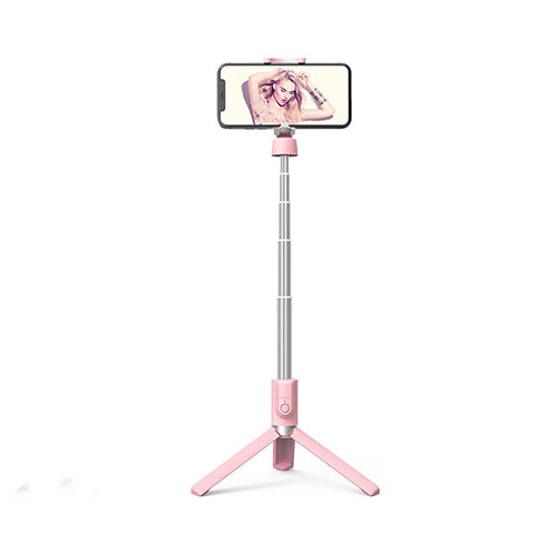 Hoco K11 Wireless Tripod Selfie Stick/Stand For Facebook/Instagram/TikTok/Profile Picture/Videos | Pink & Black