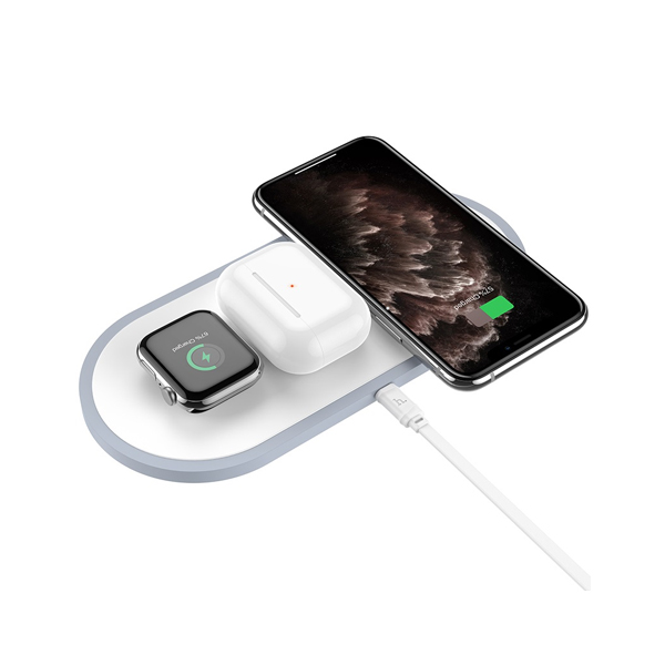 Hoco Wireless Charger “CW24 Handsome” 3-In-1 Tabletop Charging Dock For iPhone/Airpods/iWatch