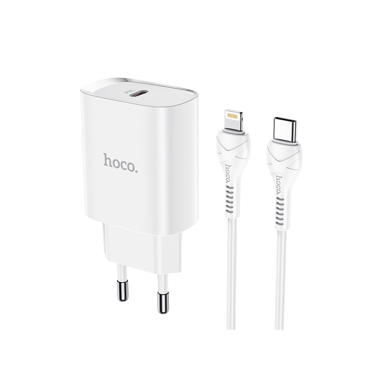 Hoco N14 Smart Charging Single Port PD20W Charger Set (Type-C to Lightning) (EU)