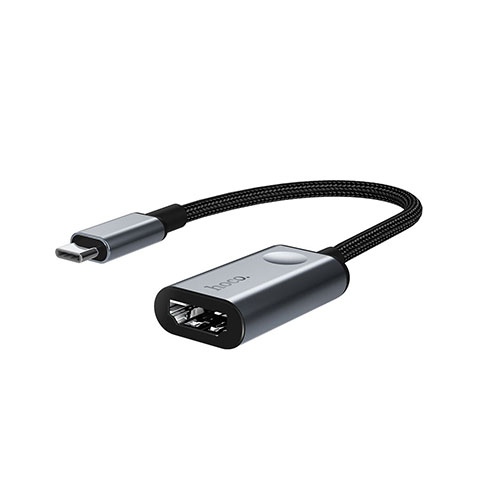 Hoco Converter “HB21” Type-C to HDMI Cable | Metal Grey | Stream Both Audio And Video From Devices Like Your Phone, Tablet, And Laptop Directly To Your TV/ Compatible Projector