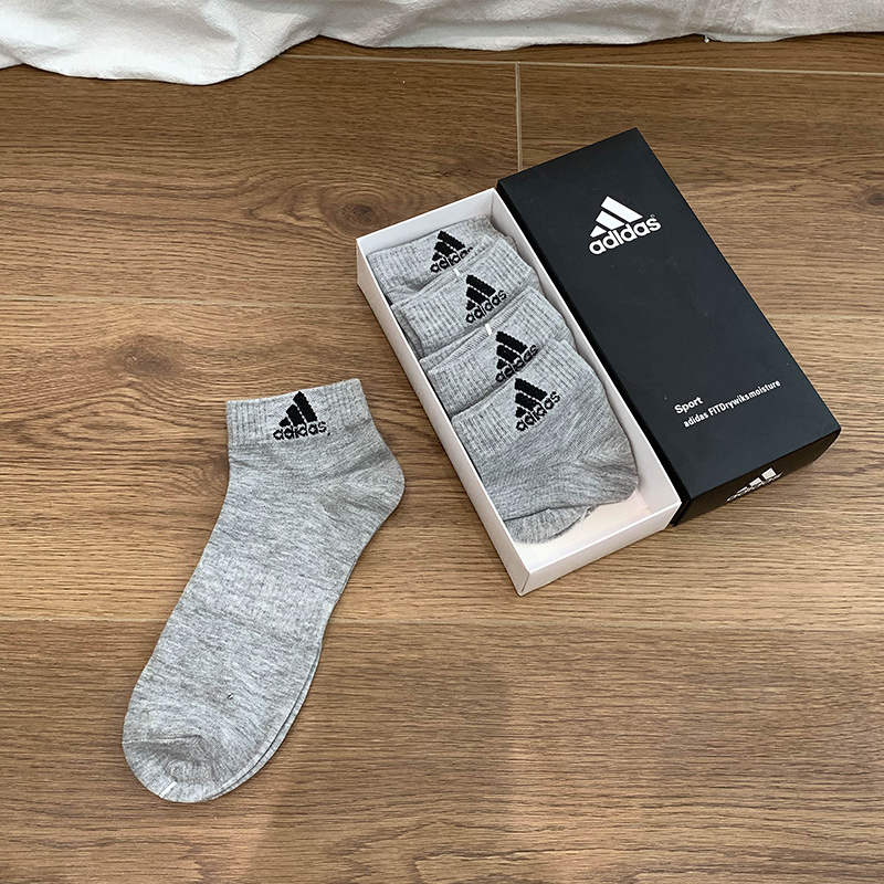 Adidas Unisex Sports Comfortable Socks（5 pairs）|   White, Black & Grey
