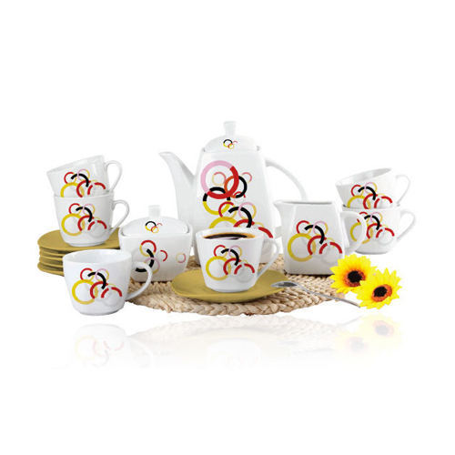 Flamingo Tea Set  FL7717PTS | Porcelain Tea Set 6 Cups and Kettle
