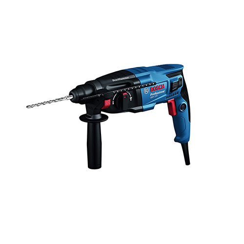Bosch GBH 220 Professional Rotary Hammer with SDS Plus Drill bits + SDS Chisel Kit (720W, 2.0J, 2.3 kg)