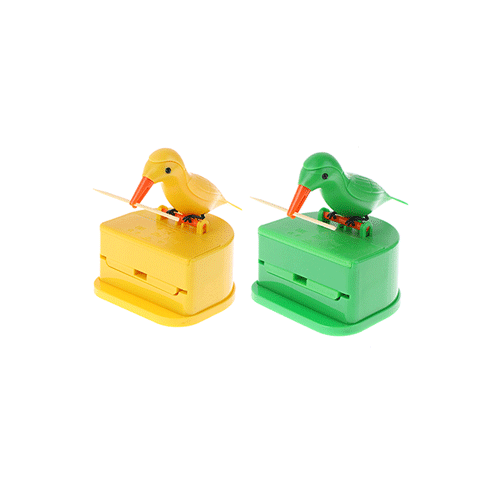 Toy Box Bird Toothpick Dispenser, Table Decorated Toothpick Box | Yellow and Green