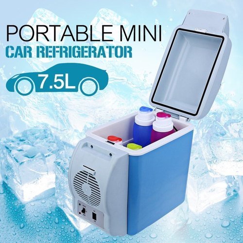 Blue and White Plastic Portable Electronic 7.5 Liters Cooling And Warming Refrigerator For Car