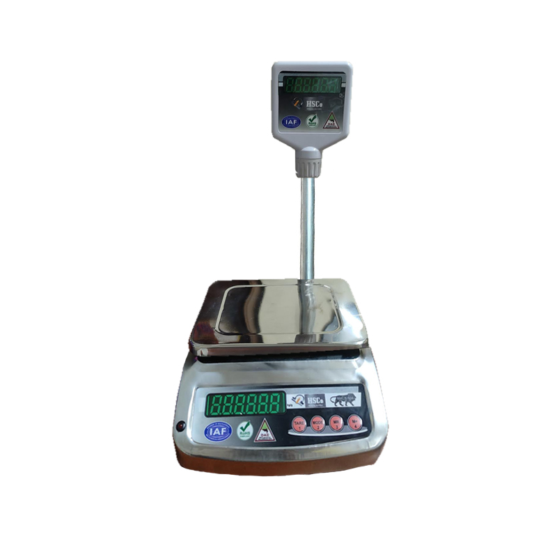 Electric Weighing Scale Machine - Support unto 30 KGs | Silver Body with Supported Overhead Digital Display Stand