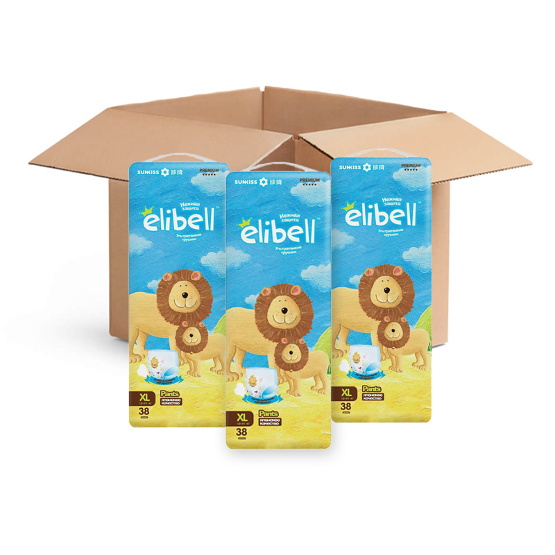 Elibell Baby Diaper Pants, 38 Pcs | Size: XL (12~17Kg) Pack of Three & Get Nu. 100 Off | Free Delivery In Thimphu