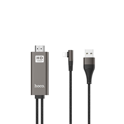 Hoco UA14 Cable Lightning To HDMI Aluminum Alloy Shell – Black
