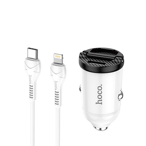 Hoco NZ2 30W QC3.0 Fast Charging Car Set With Type-C To Lightning Cable