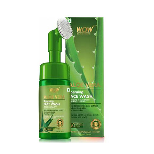 Wow Skin Science Aloe Vera Foaming with Built-In Face Brush for Deep Cleansing Face Wash | 100ML