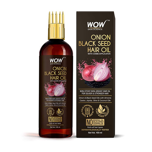 Wow Skin Science Onion Black Seed Hair Oil - Controls Hair Loss - No Mineral Oil & Silicone | 200 ML