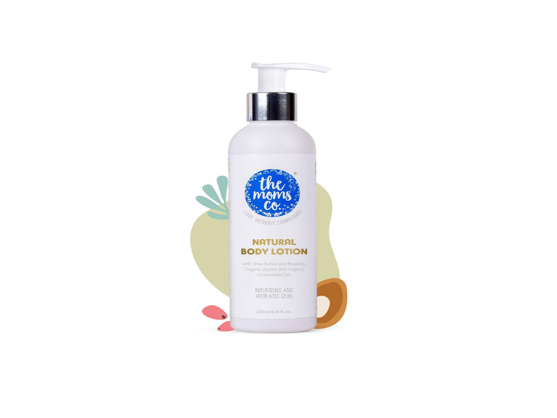 The Moms Co. Natural Body Lotion | Deeply nourishes and moisturizes the skin | Shea Butter, Rosehip Oil, Organic Chamomile and Jojoba Oils (200ml)l