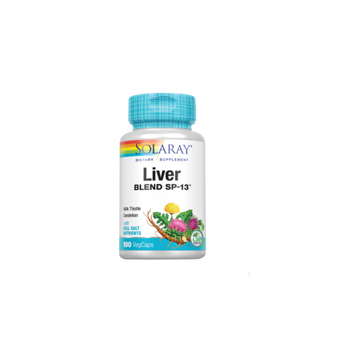 Solaray Liver Blend SP-13 | Healthy Liver & Kidney Support with Milk Thistle, Dandelion, Artichoke Leaf, Kelp, Peppermint Aerial & More