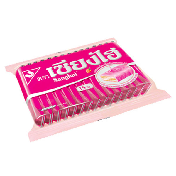 Sanghai Strawberry Wafer, 9g x 15pk