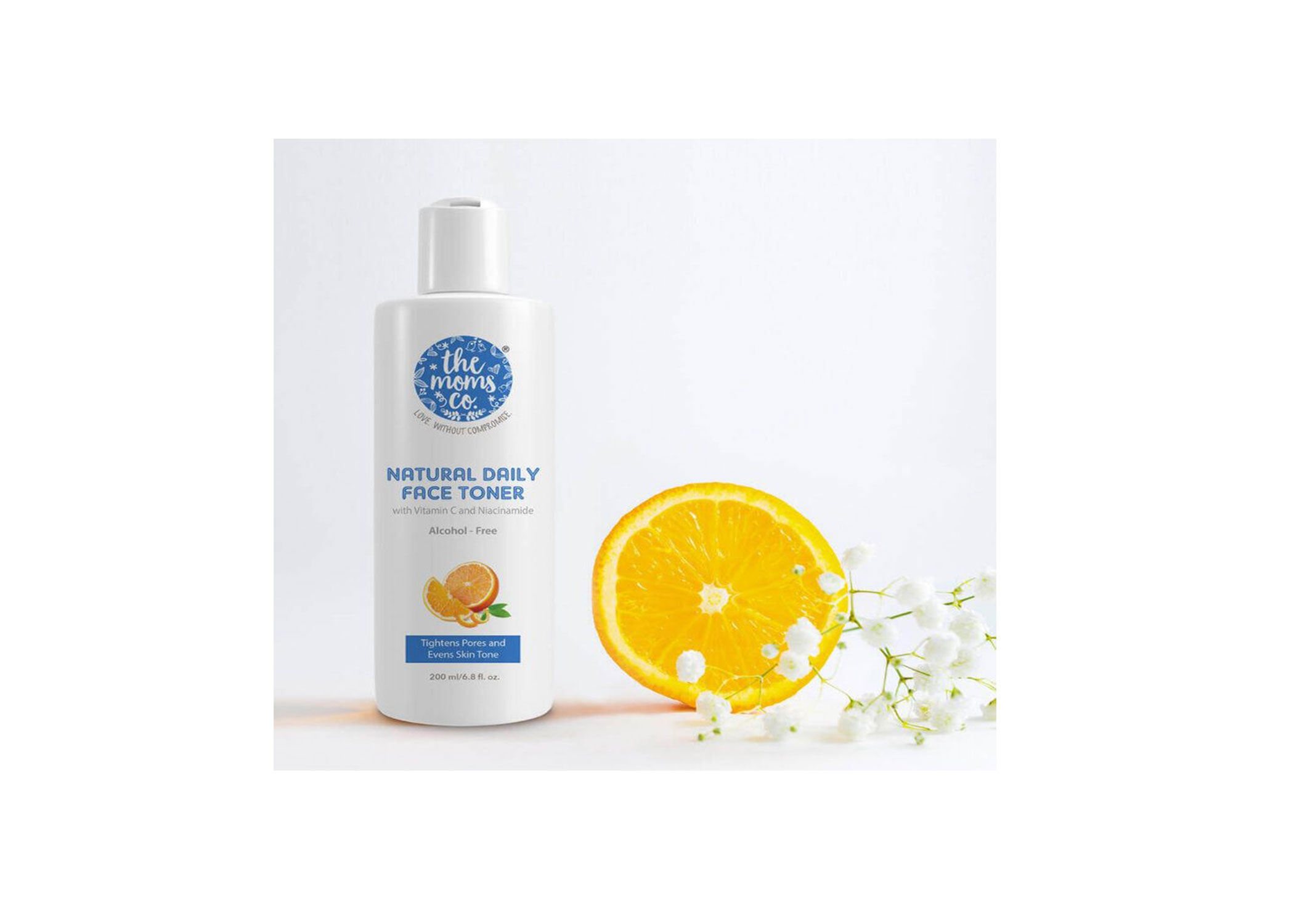 The Moms Co. Natural Daily Vitamin C Face Toner| Alcohol-free l Tighten Pore l Even-Tone-Hydrate Skin (200ml)
