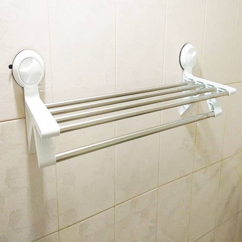Wall Suction Hanger, Stainless Steel Folding Towel Rack For Bathroom / Towel Stand/Hanger / Bathroom Accessories