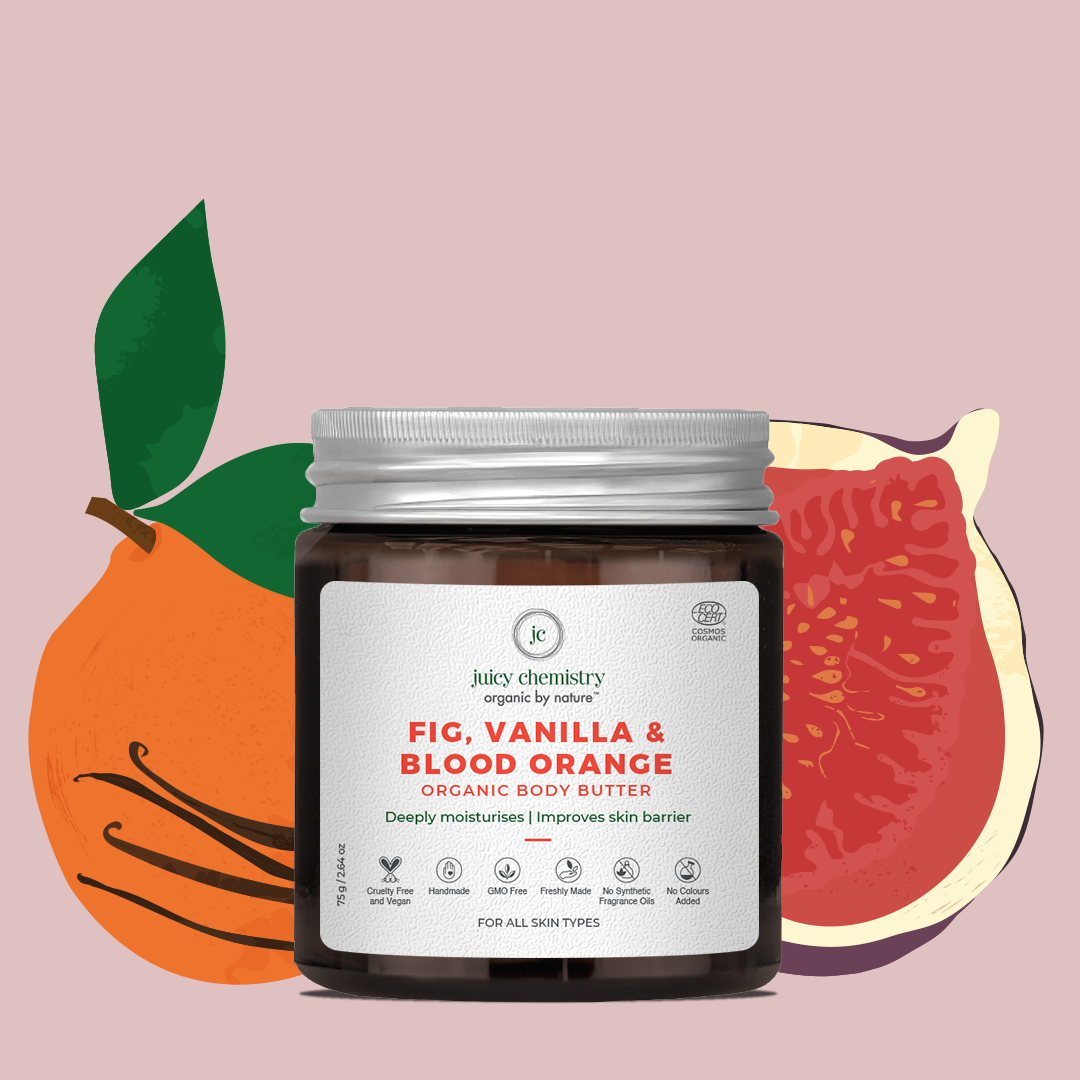 Juicy Chemistry Fig, Vanilla & Blood Orange Organic Body Butter - For Dry Skin - 75gm/2.65oz