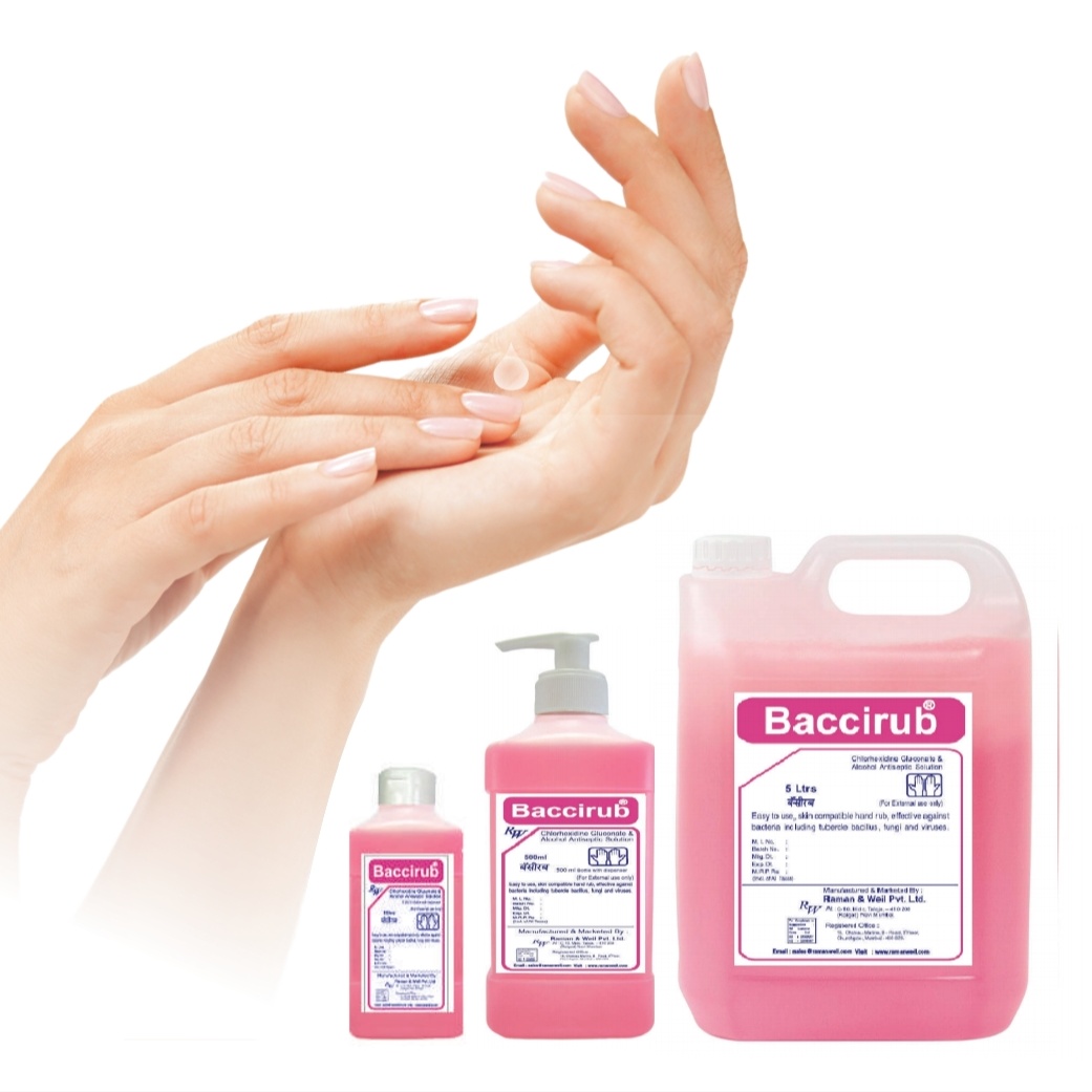 Baccirub Alcohol Hand Rub/Sanitizer Disinfectant | Ethyl Alcohol I.P. 70% v/v |  5ltr