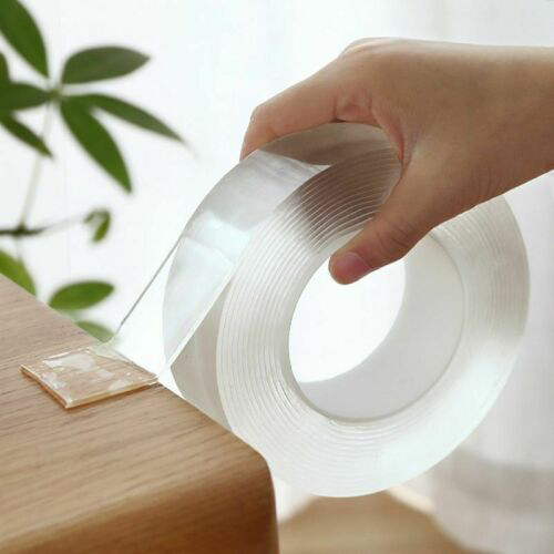 Double Sided Nano Mounting Tape Transparent Reusable Waterproof Adhesive Tape, 1m