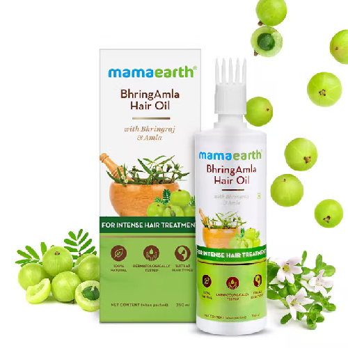 Mamaearth BhringAmla Hair Oil With Bhringraj And Amla For Intense Hair Treatment, 250ml