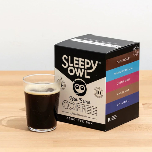 Sleepy Owl Instant Coffee (Pack of 10 Coffee Bags) - Assorted Box