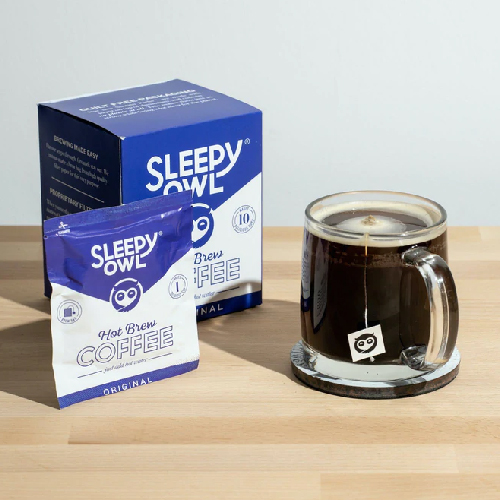 Sleepy Owl Hot Brew Coffee (Pack of 10 Coffee Bags) - Original