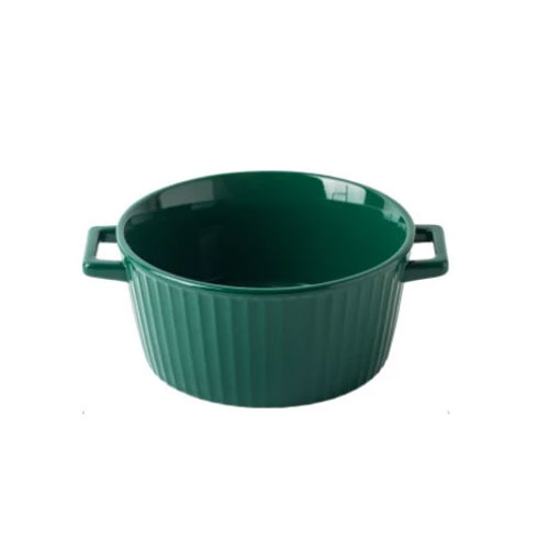 Ceramic Casserole - Serving Bowl - Dark Green