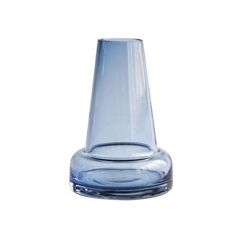 Lighthouse Glass Vase, Home Decoration Bottle Flowerpot - Blue