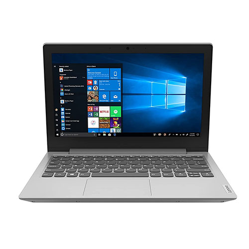 Lenovo Ideapad 1 - Intel N4020 1.1G - 4GB RAM 256GB-SSD - 12 Inches - 2 Cell Battery - Windows 11 SL - Platinum Grey (With Free Accessories - Pouch, Mouse, Headphone, Mousepad, Drive 32GB HP)