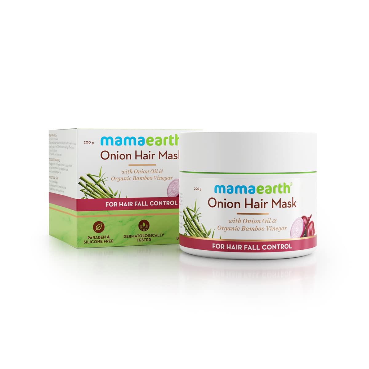 Mamaearth Onion Hair Mask With Onion Oil And Organic Bamboo Vinegar For Hair Fall Control, 200g