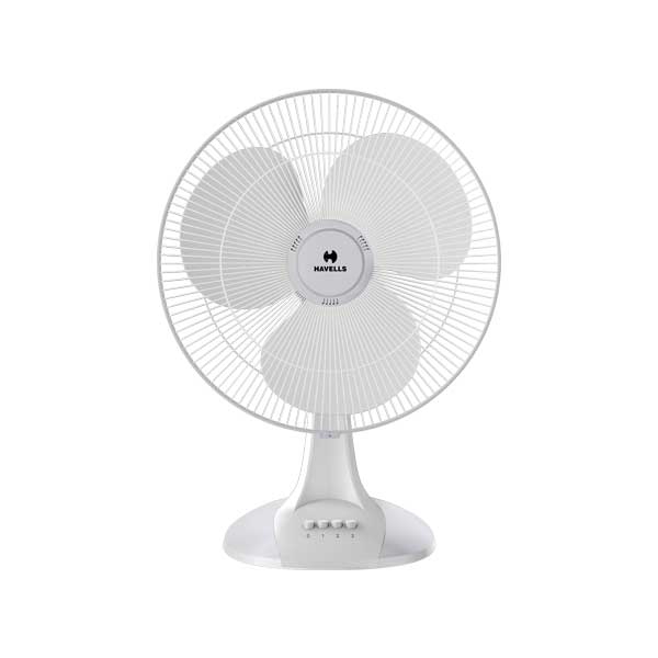 Havells Sameera Table Fan 400mm Triple Blade with Thermal Overload Protected Motors - White