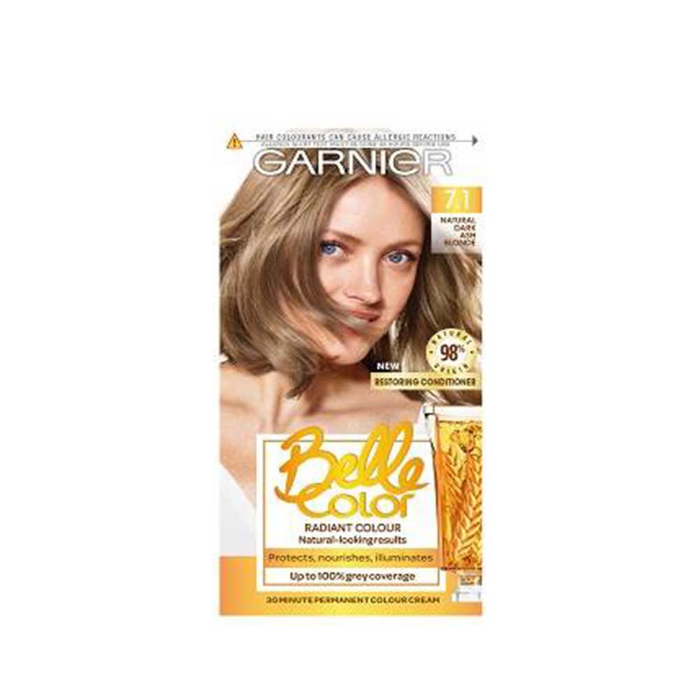 Garnier Belle Color, Dark Ash Blonde Home Hair Dye, 60ml, 40ml, 40ml