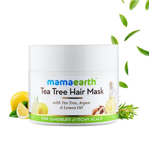 Mamaearth Tea Tree Hair Mask With Tea Tree, Argan And Lemon Oil For Dandruff And Itchy Scalp, 200g