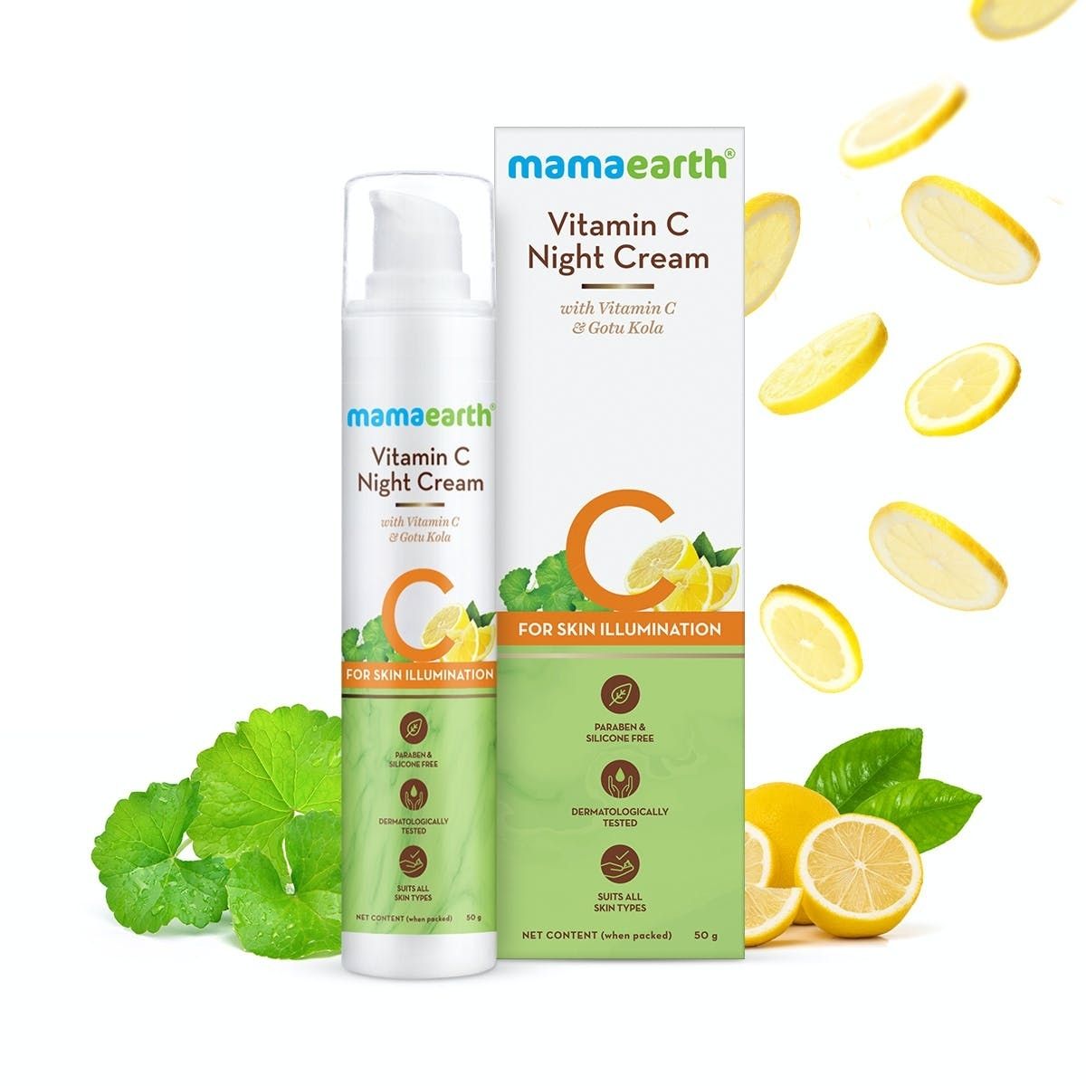 Mamaearth Vitamin C Night Cream With Vitamin C And Gotu kola For Skin Illumination, 50g