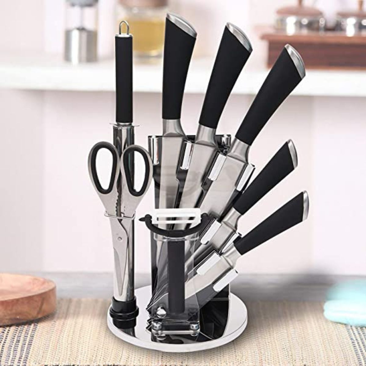 Kitchen Knives Set - 3Cr13 Stainless Steel Kitchen Knife - Black