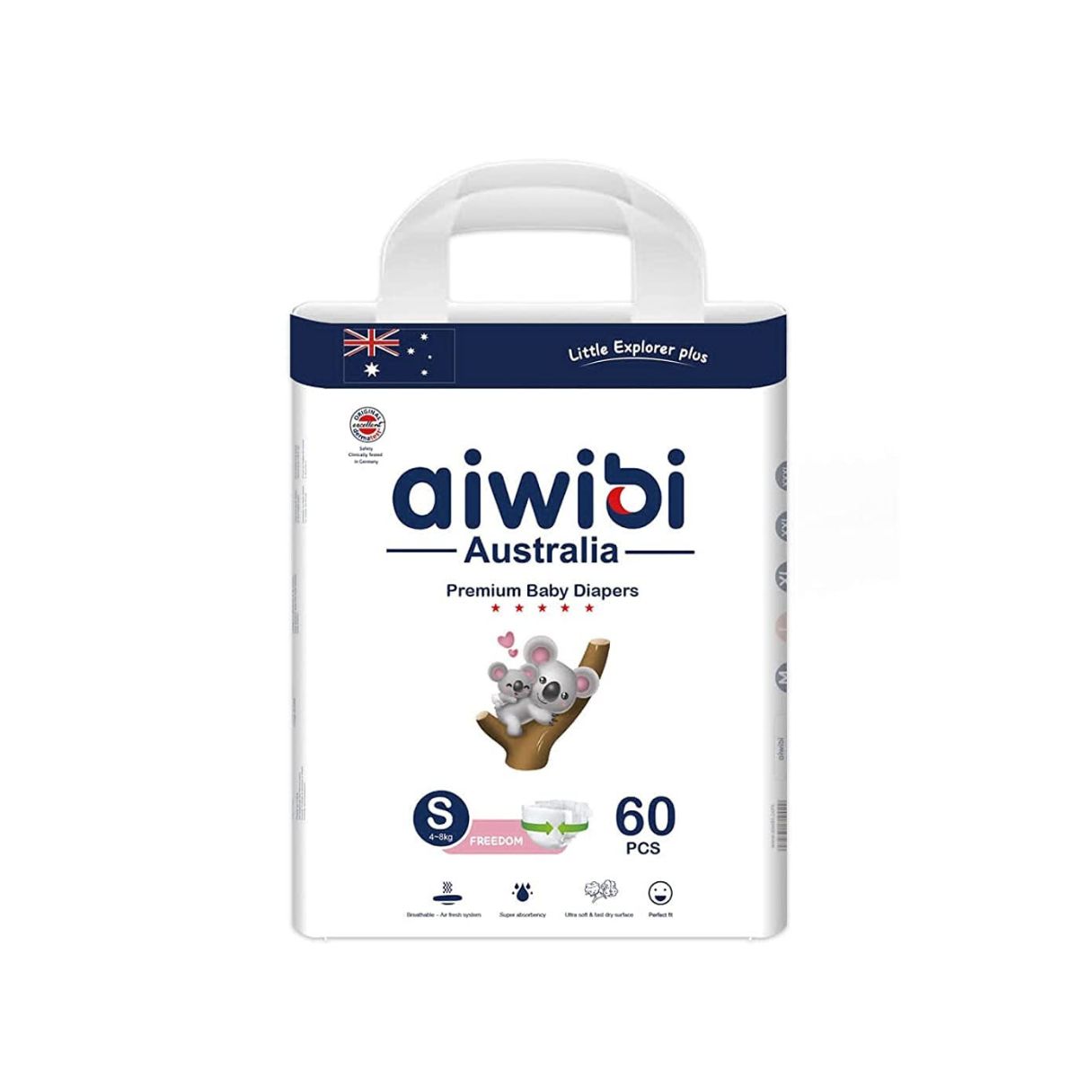 Aiwibi Baby Diaper - S(3-6Kg) - 60pcs